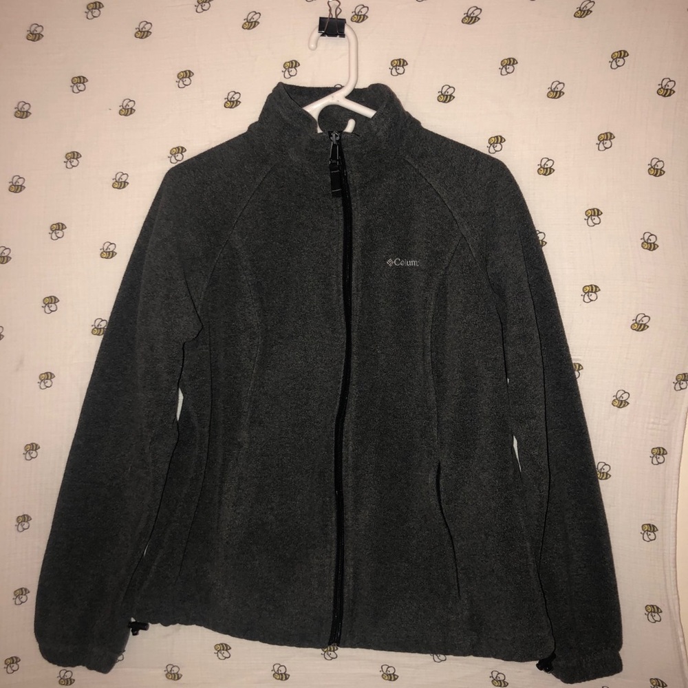 Women’s Large Gray Columbia Zip Up Fleece Jacket